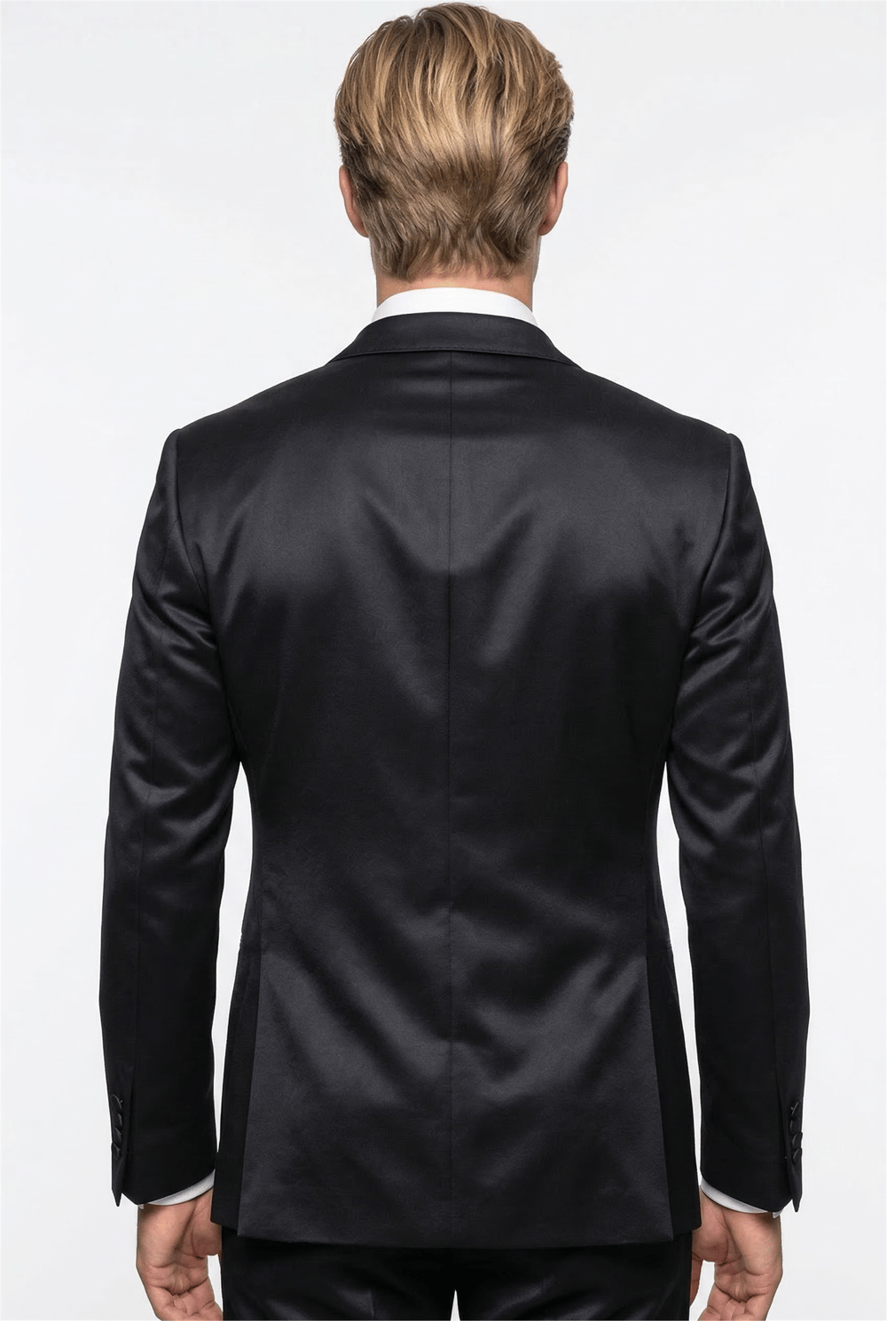 Karakaşlı Siyah Satin Smokin Blazer Ceket