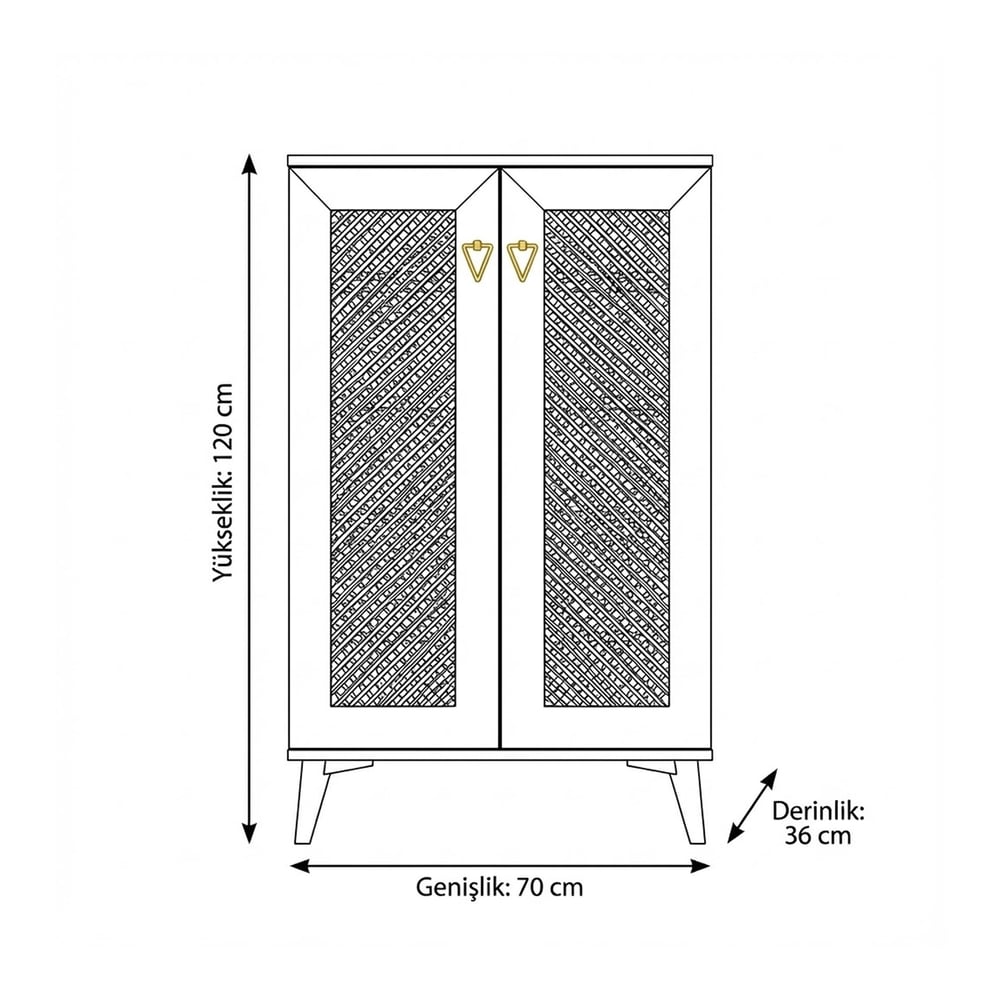 Aras ARS-406 Hasırlı Ceviz Ayakkabılık