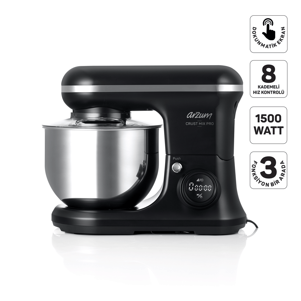 Arzum AR1186-0100 Siyah Crust Mix Pro 1500 Stand Mikser