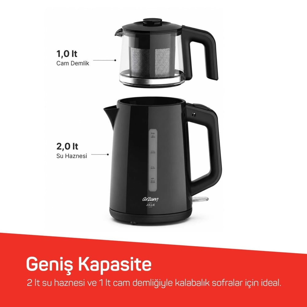 Arzum AR3151 Siyah Jollie Çay Makinesi