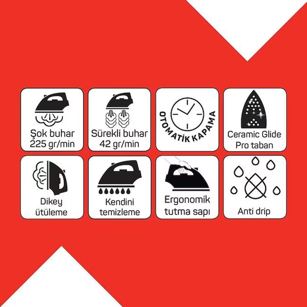 Arzum AR6052-1600 Steamlux Buharlı Ütü-Mavi