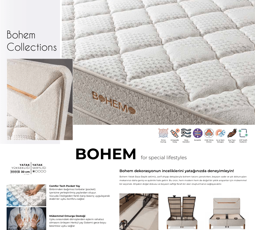 Dizayns Bohemo 150*200 Yatak