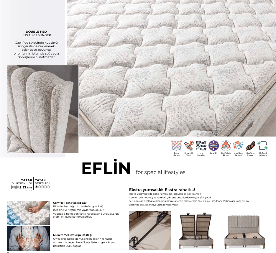 Dizayns Eflin 150*200 Yatak