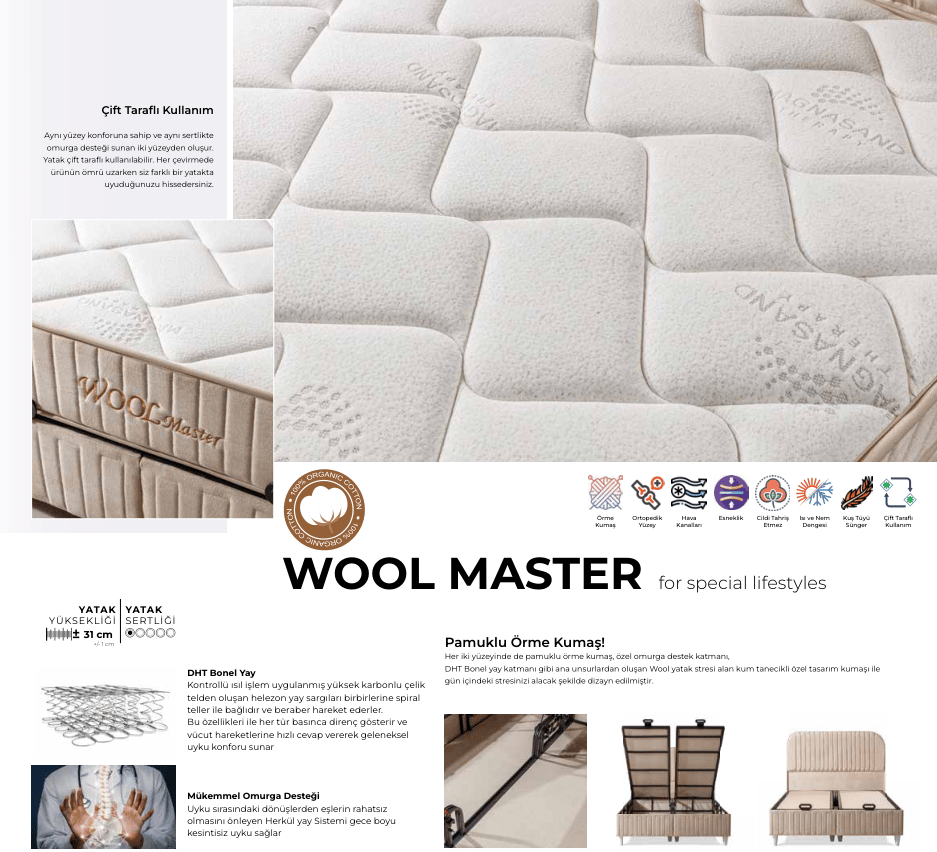 Dizayns Wool Master 90*190 Yatak