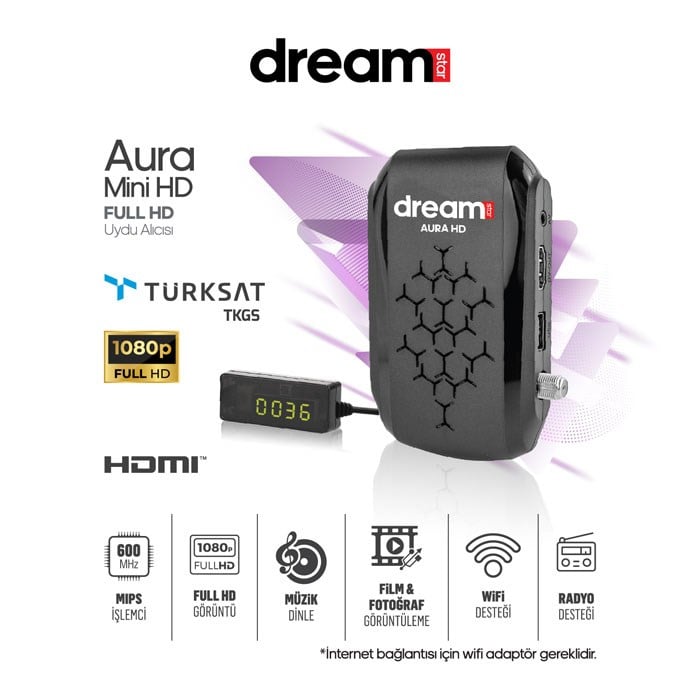 Dreamstar Aura Mini HD Full HD Uydu Alıcısı