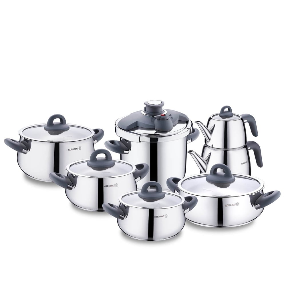 Korkmaz A1756-3 Bella Füme 14 Parça Hiper Set