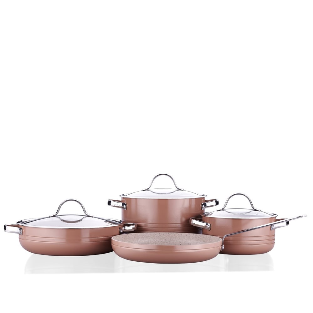 Korkmaz A2619-6 Linea 7 Parça Tencere Seti Mocha