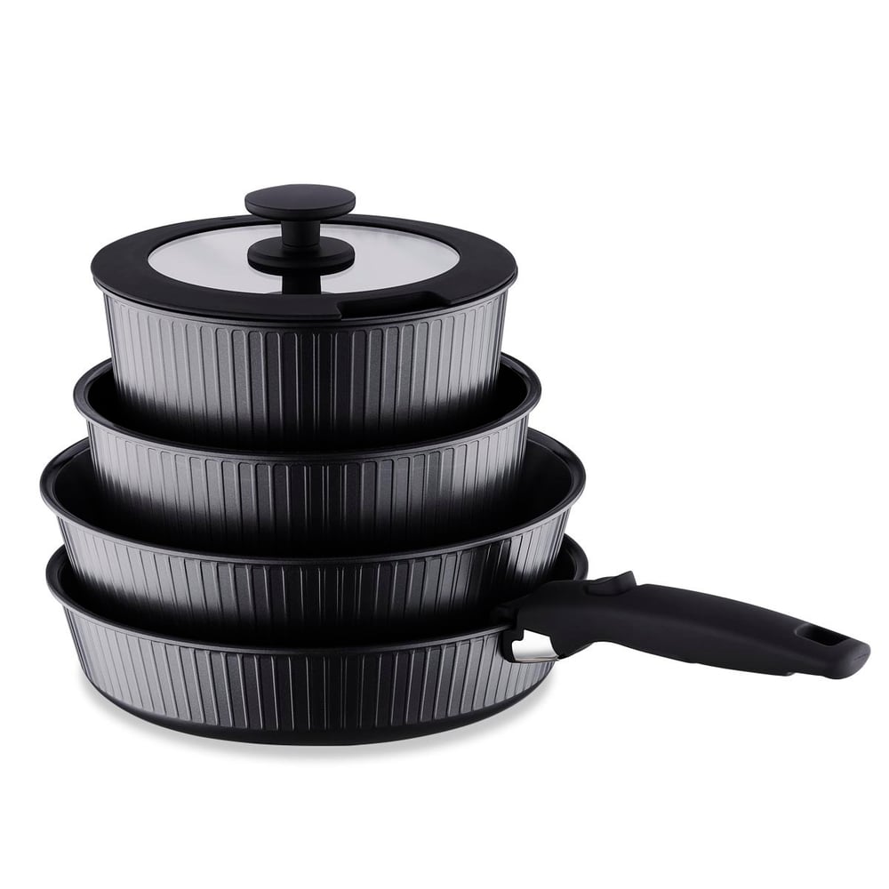 Korkmaz A2792 Nova Pratika 8 Parça Tencere Seti Siyah