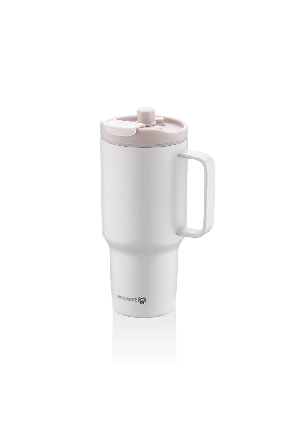 Korkmaz A5577-2 Freedom Pipetli Bardak Termos 1,0 LT Gri-Bej