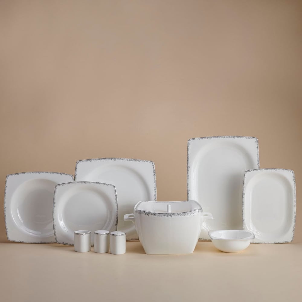 Korkmaz A8424 Bone Sel. 60 P Yemek Takımı (Kare)