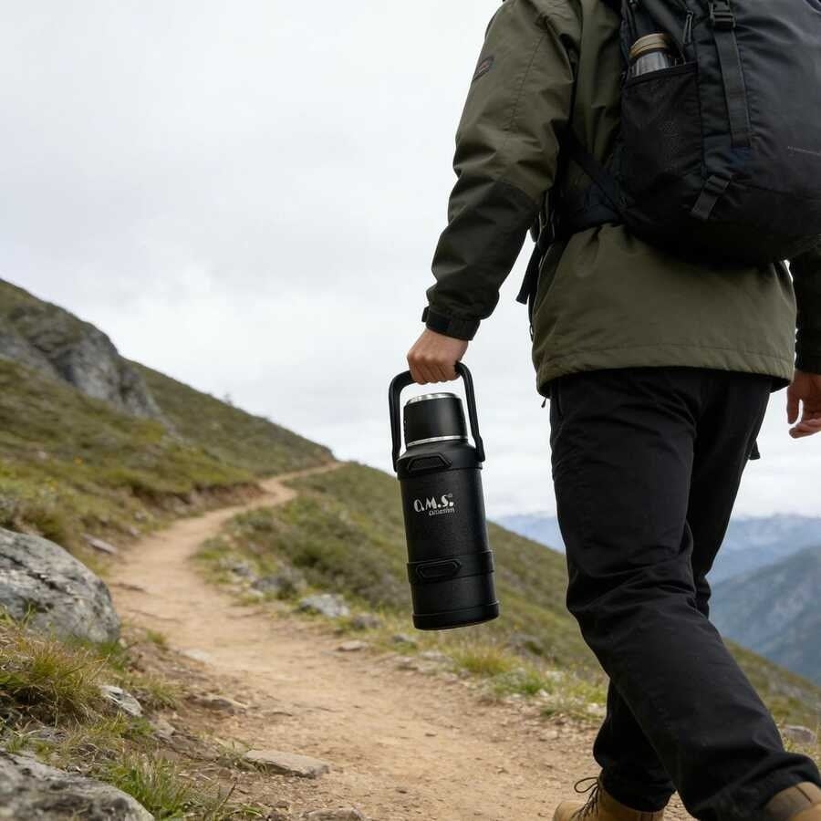 OMS Stormthermo Çelik Termos 8503 - 4 Litre - Siyah