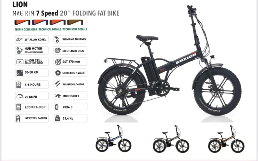 Suzico 20'' Emu Microshift 7 Speed Elektrikli Bisiklet