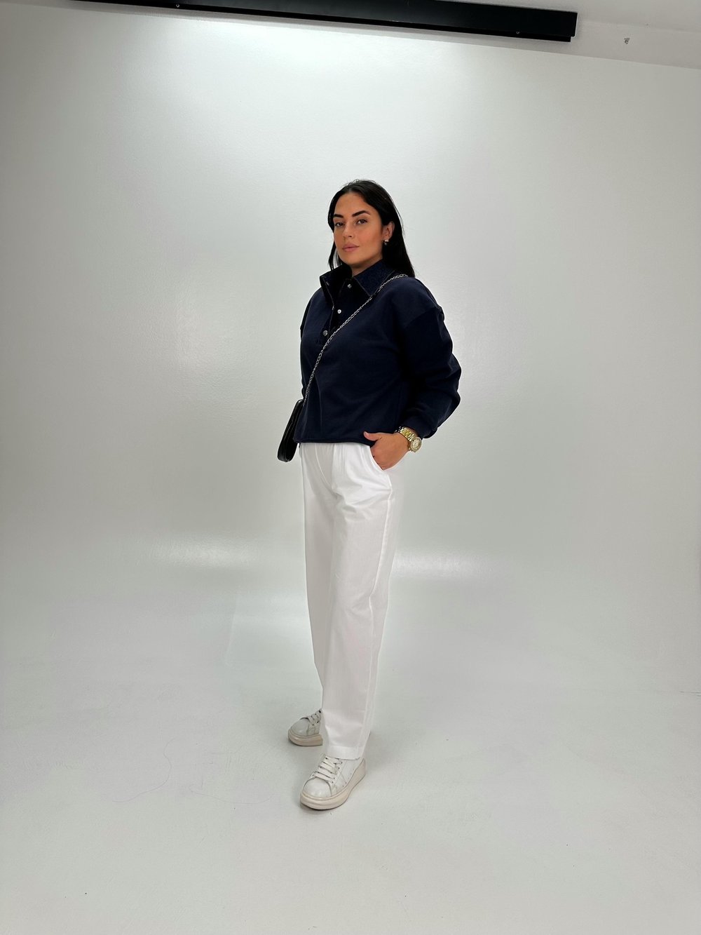 POLO KOT DETAY YAKALI LACİ SWEATSHİRT