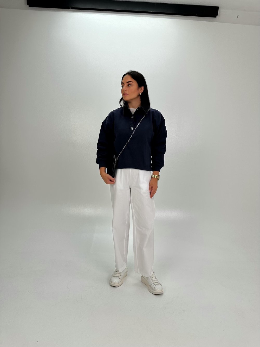 POLO KOT DETAY YAKALI LACİ SWEATSHİRT