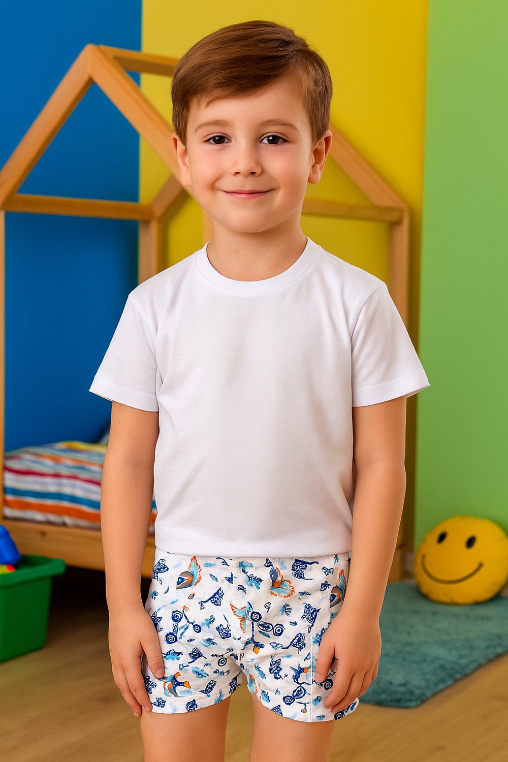 Tutku Elastan Empirme Desenli Erkek Çocuk Boxer 6lı Paket