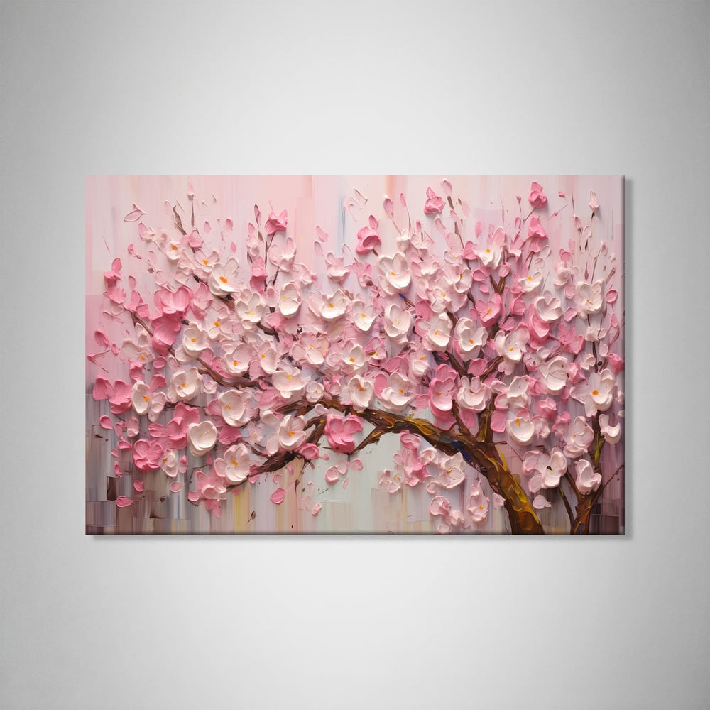 Pembe Sakura Çiçeği Kanvas Tablo | Romantik Premium Floral Duvar Sanatı