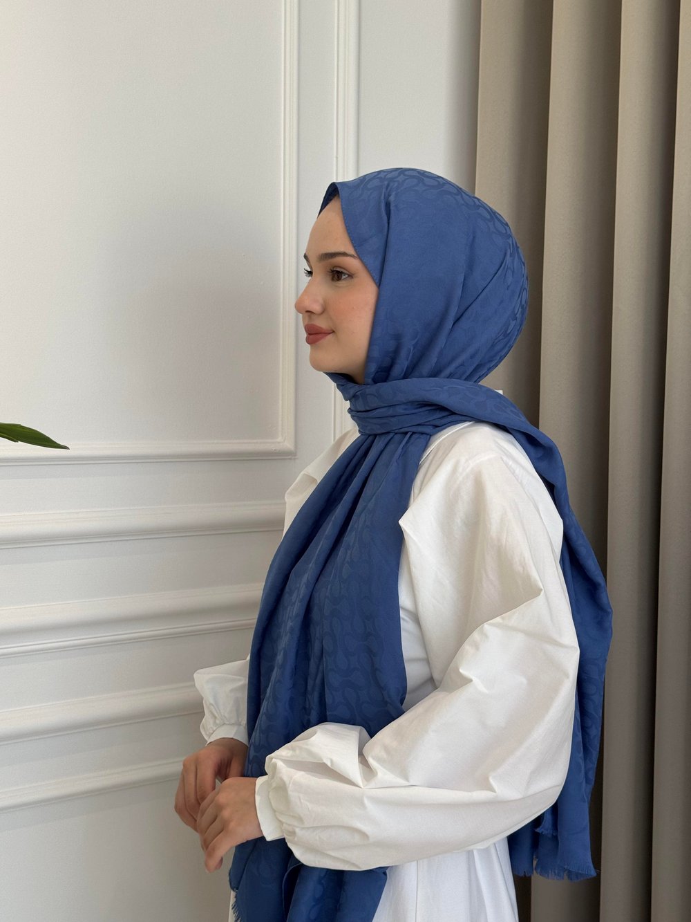Bloom Desen Şal İndigo