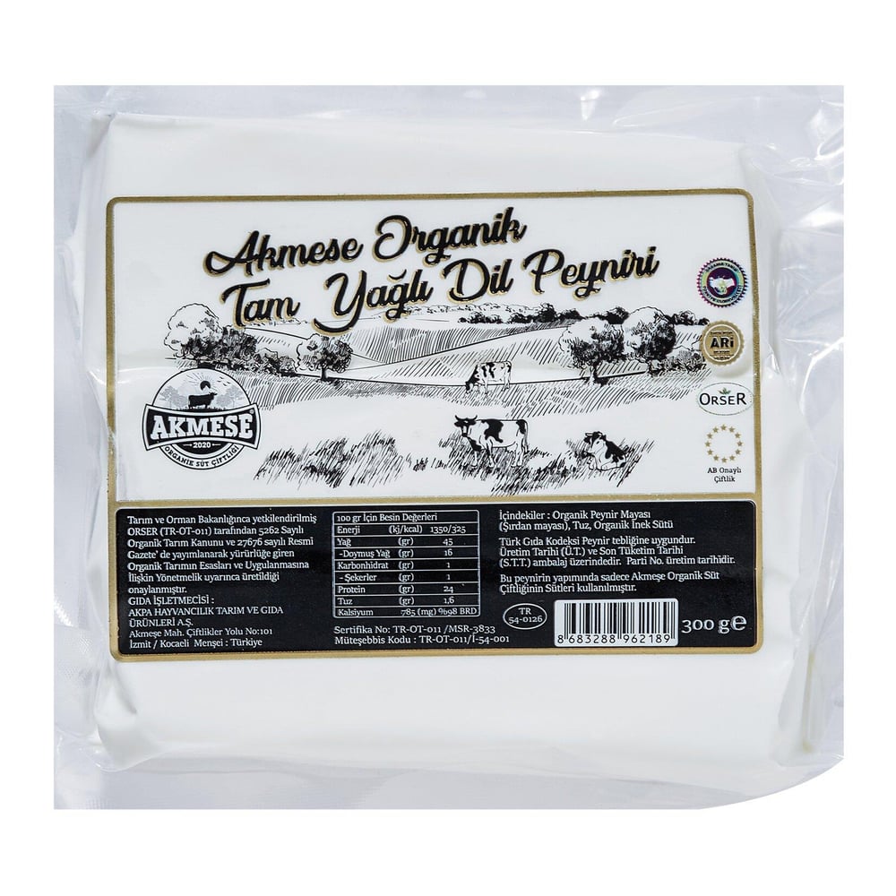AKMEŞE ORGANİK TAM YAĞLI DİL PEYNİR 300GR