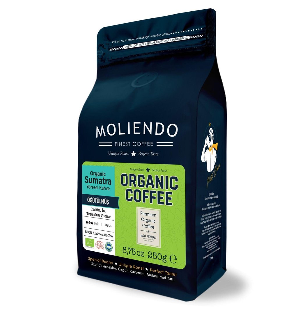 MOLİENDO ORGANİK KAHVE SUMATRA YÖRESEL ÖĞÜTÜLMÜŞ