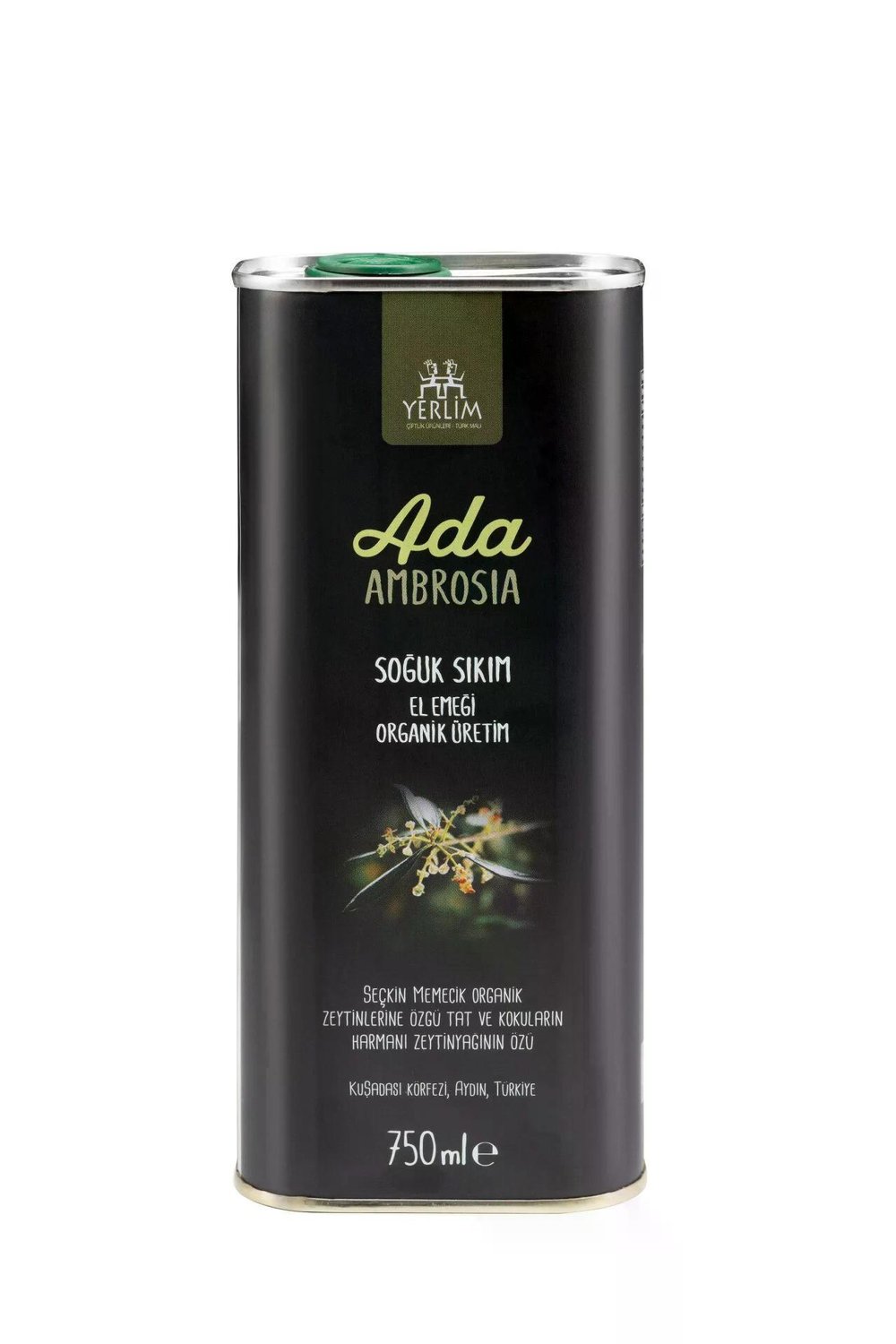 YERLİM ADA AMBROSIA ORGANİK SOĞUK SIKIM ZEYTİNYAĞI 750ML