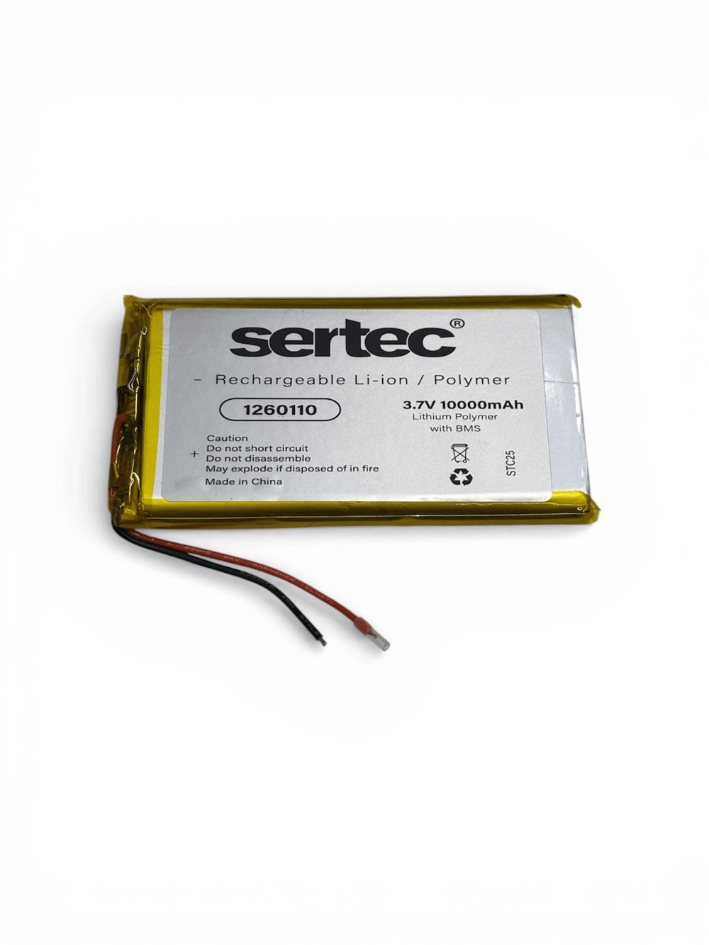 1260110 3.7v 10.000mah Li-polymer Pil (devreli/1.5a)