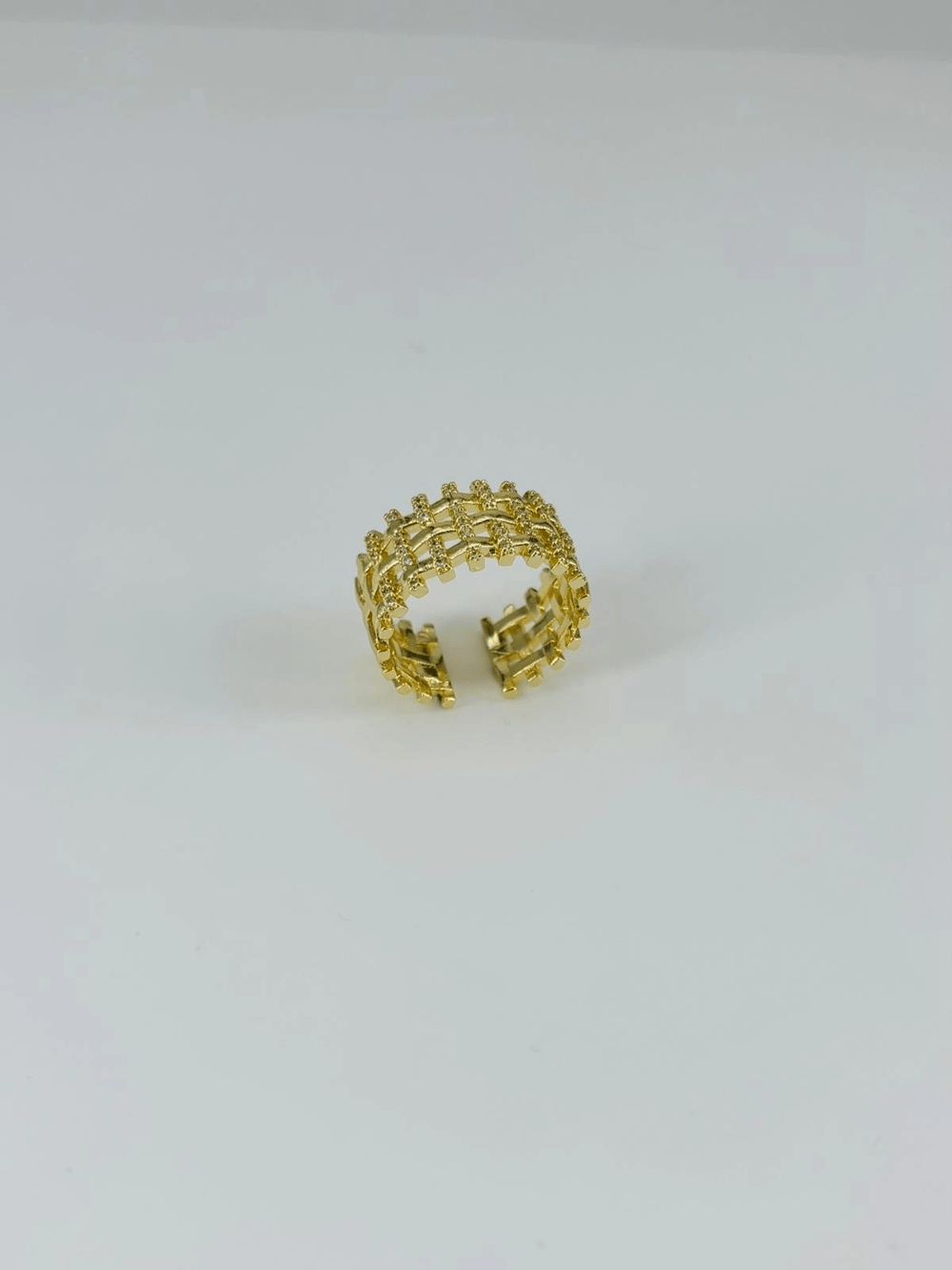 14 K Gold Kaplama Zirkon Taşlı Sepet Model Yüzük
