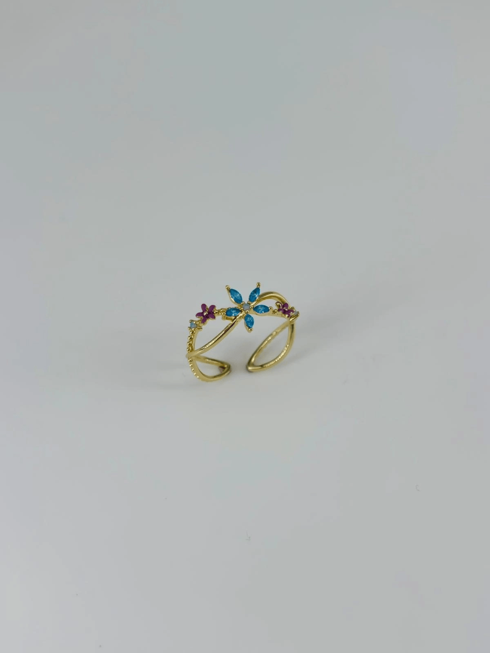 14 K Gold Kaplama Zirkon Taşlı Yüzük