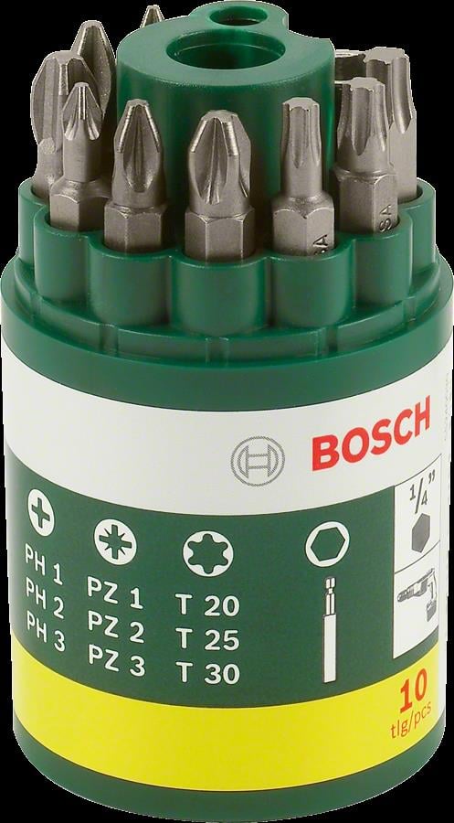 Bosch 10 Parça Vidalama Ucu Seti (PH+PZ+T)