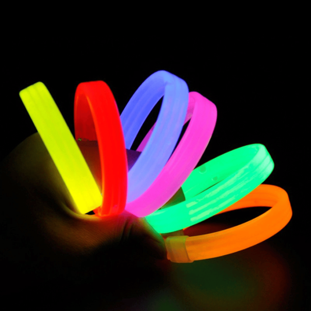 Glow Partisi Fosforlu Ekstra Kalın Bileklik 6 Renk 6’lı Set – Baskı Yapılabilir