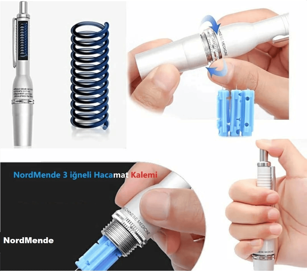 Hacamat Kalemi 3 İğneli 100  İğne Hediye