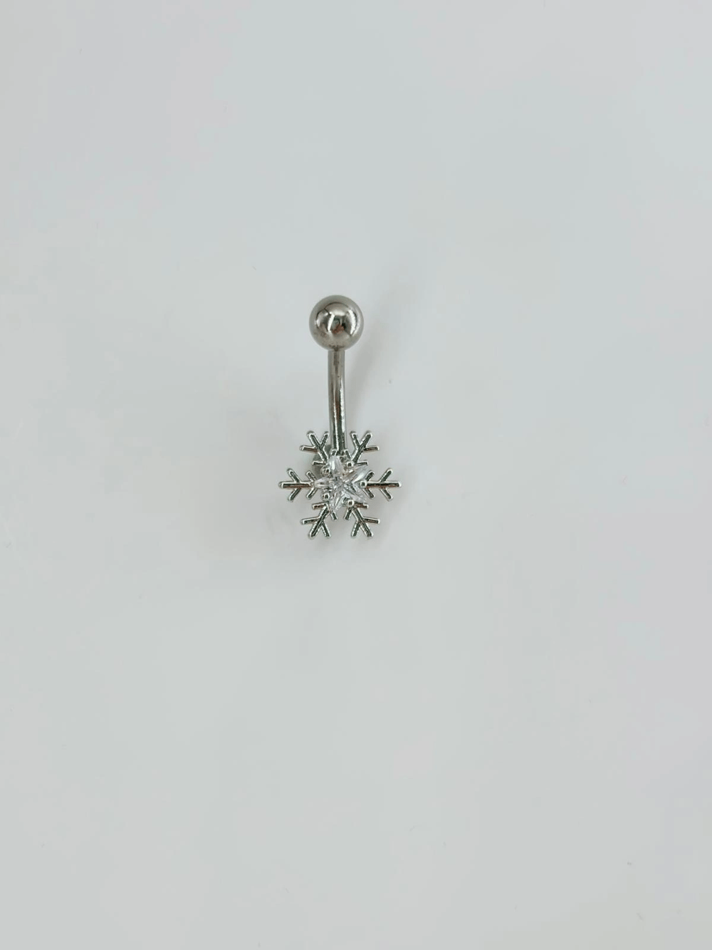 Kar Tanesi Detaylı Göbek Piercing