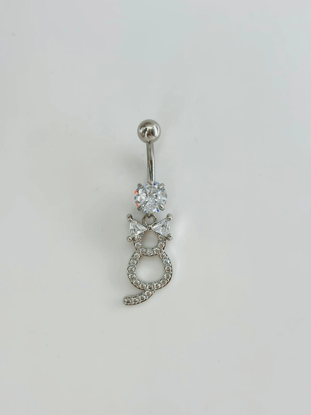 Kedi Detaylı Göbek Piercing