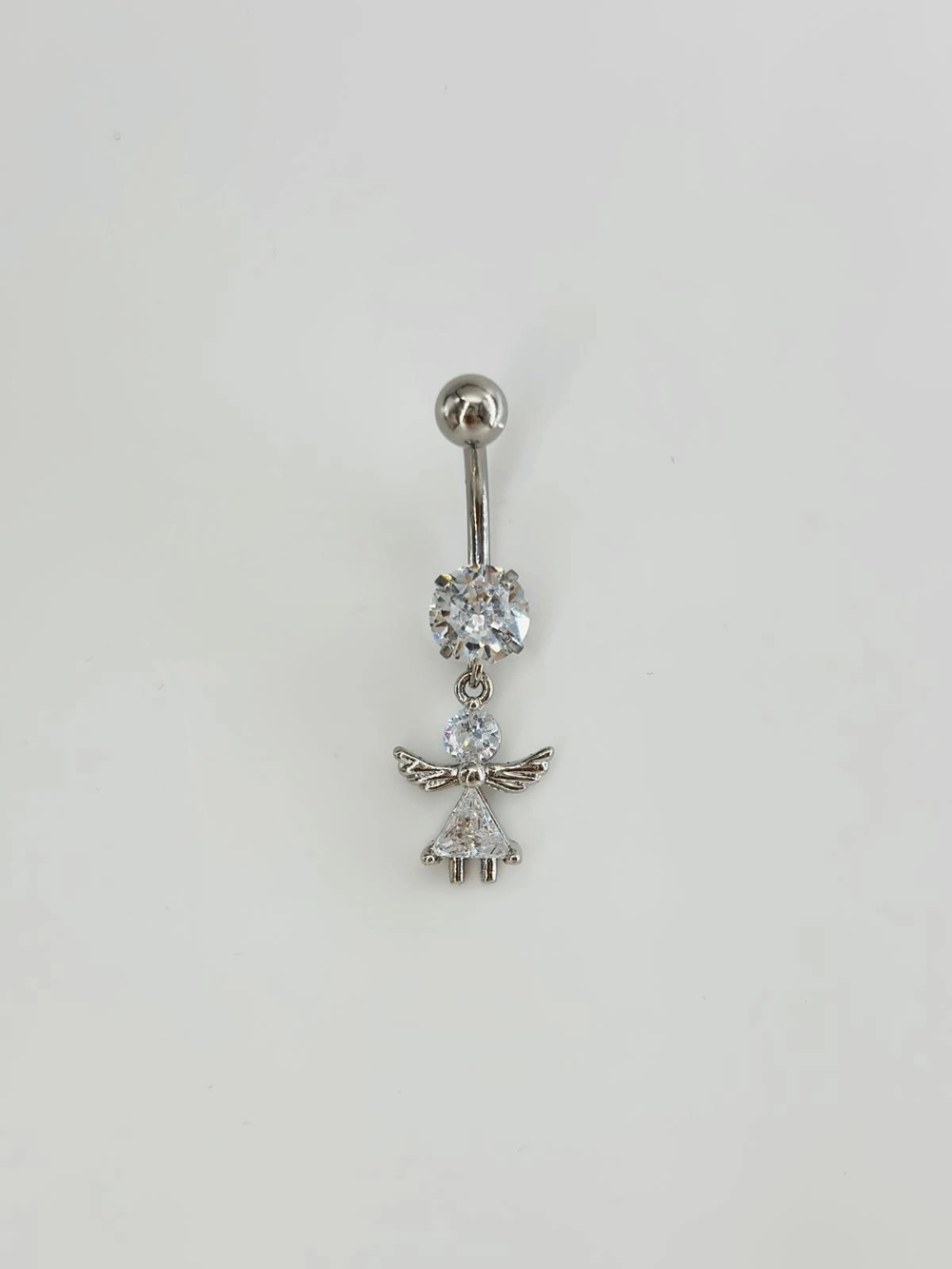 Koruyucu Melek Detaylı Göbek Piercing