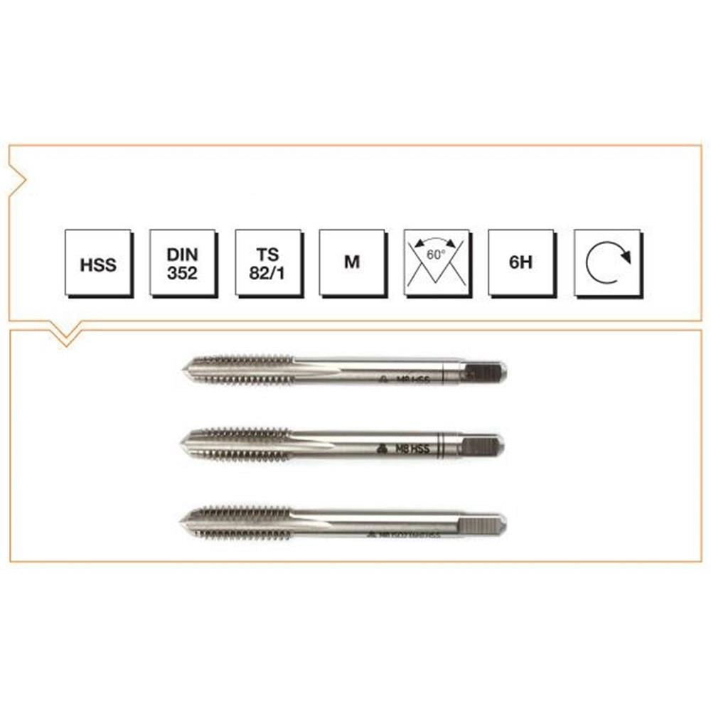 Makina Takım B00100040400 Metrik Normal Vidalı 3'lü Takım Kılavuzu M4