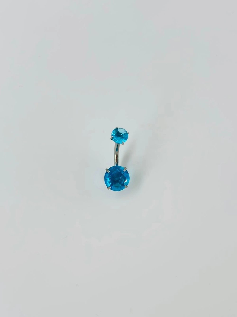 Mavi Taşlı Göbek Piercing
