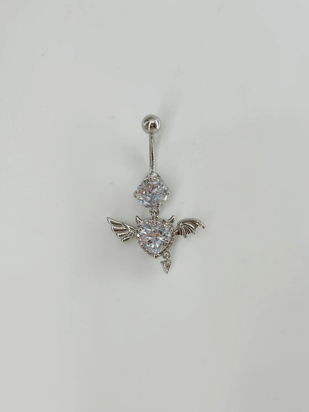 Melek Kanatlı Kalp Detaylı Göbek Piercing