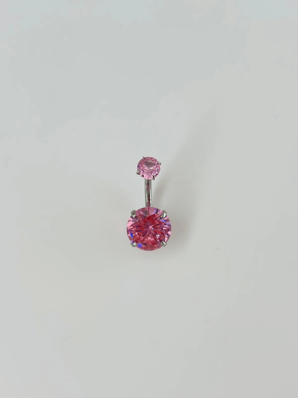 Pembe Taşlı Göbek Piercing