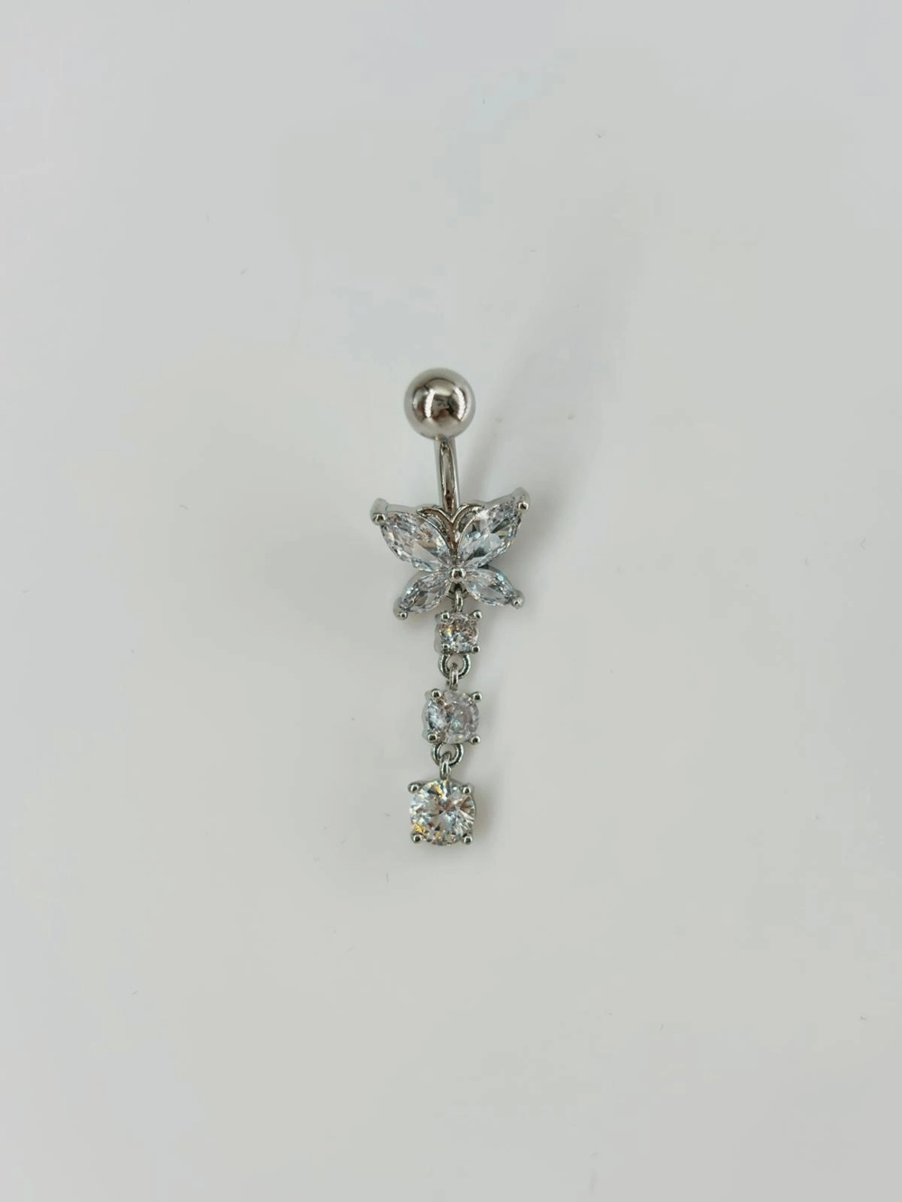Sallantılı Çiçek Detaylı  Göbek Piercing