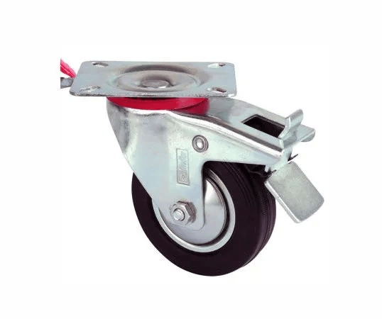 Servis Tekeri - Tablalı Frenli Siyah Döner - Çap 150 Mm