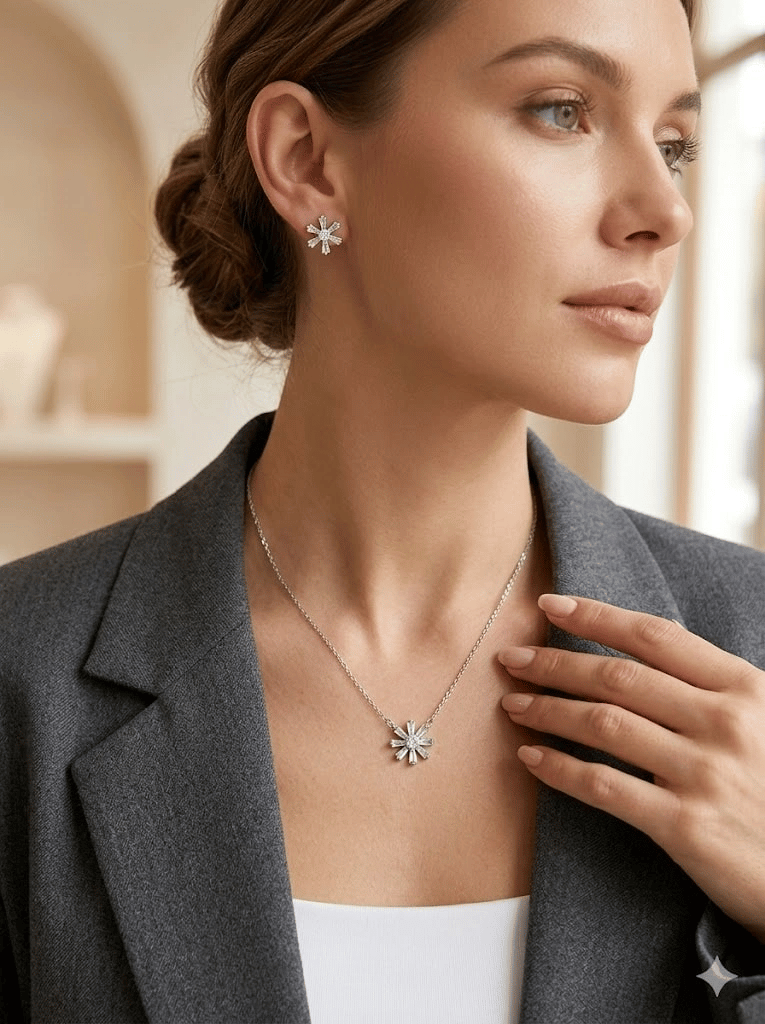 Taşlı Çiçek Detaylı Set