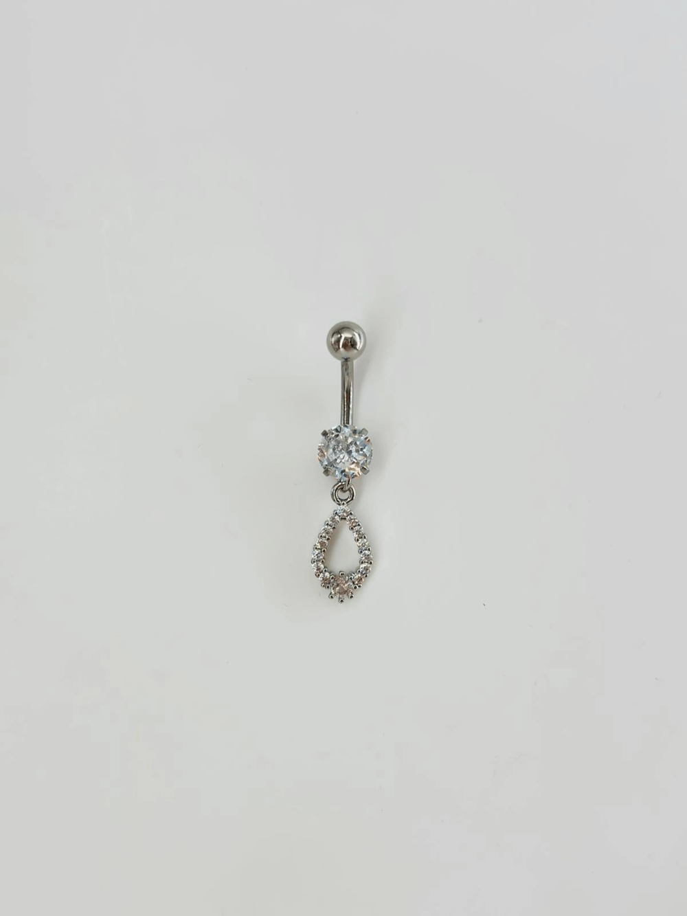 Taşlı Su Damlası Detaylı Göbek Piercing