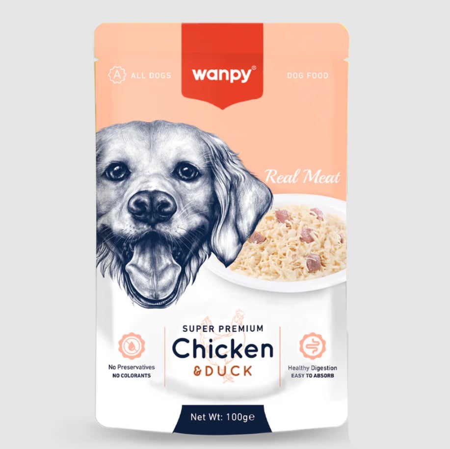 Wanpy Tavuklu & Ördekli Pouch Yaş Köpek Maması 100 g