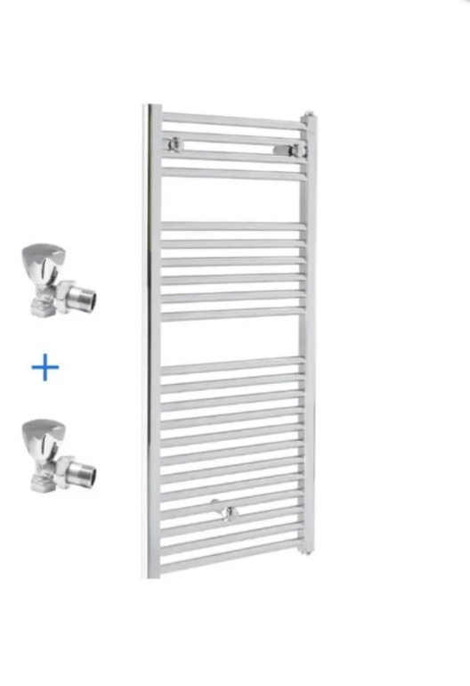 ECA 40/110 Düz Krom Havlupan ve 2 Adet Krom Vana