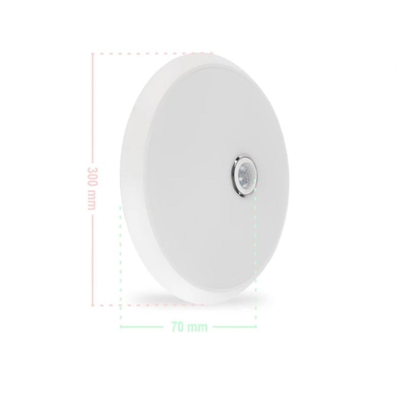 ACK 18 W Sensörlü Led Tavan Armatürü - Beyaz Işık (6500K) - PC Gövde - Acil Kitli - AC18-00130