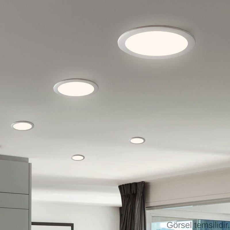 YCL 9 W Led Panel - Sarı Işık (4000K) - Beyaz Kasa - Yuvarlak - Sıva Altı - ALP-1009S