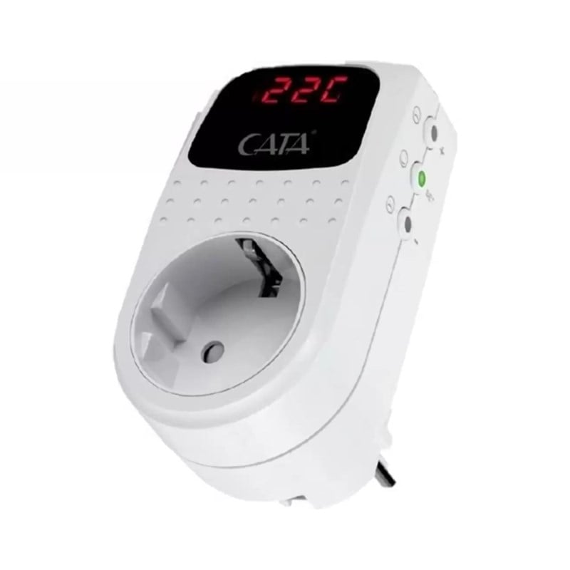 CATA 4000 W Akım Korumalı Dijital Topraklı Priz Regülatörü - Beyaz - CT-9187
