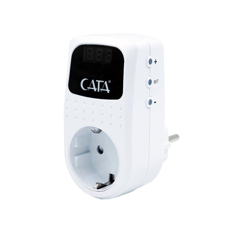CATA 4000 W Akım Korumalı Dijital Topraklı Priz Regülatörü - Beyaz - CT-9187