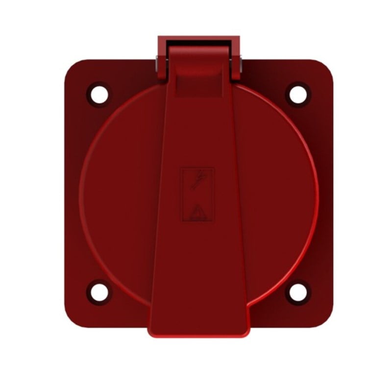 Nead 3 X 25 Amper Trifaze Kapaklı Makine Prizi - 380 Volt - Kırmızı - N1005-MP