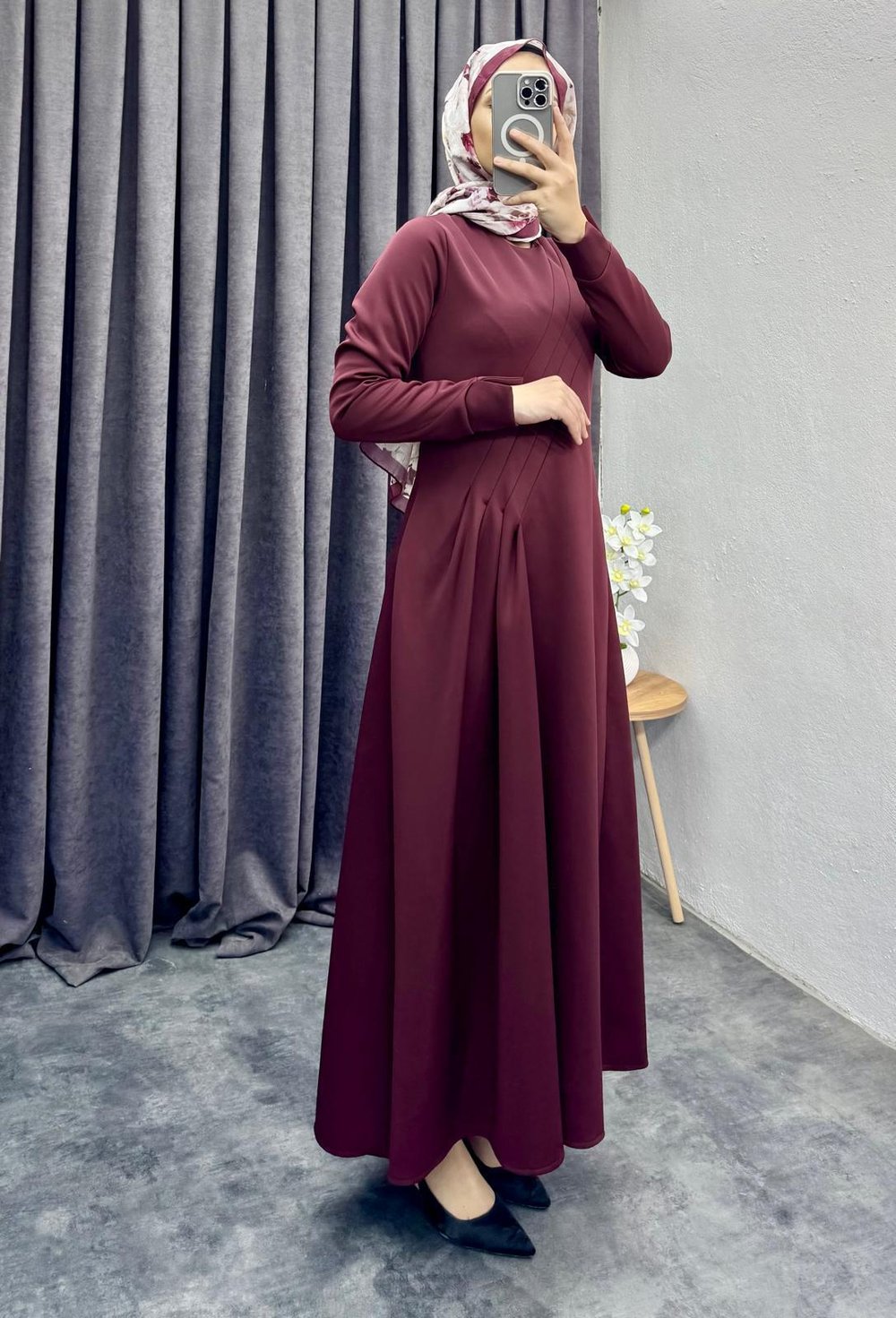 2610 Şile Elbise Bordo