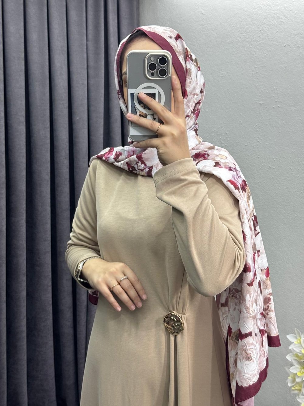 E06 Kupra Elbise  Bej